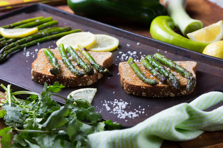 Asparagus sandwichesの写真素材