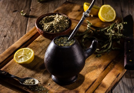 Yerba mate - Latin American hot drink herb teaの写真素材