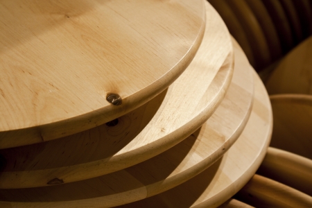 Round Wood Cutting Boardsの写真素材