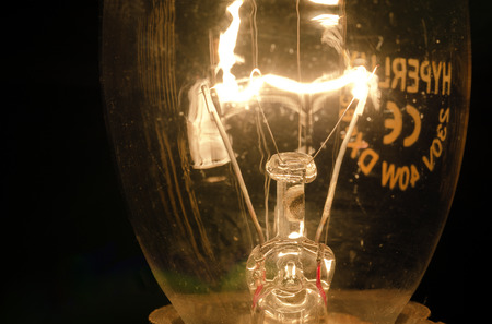 lluminous bulb with glowing filament
