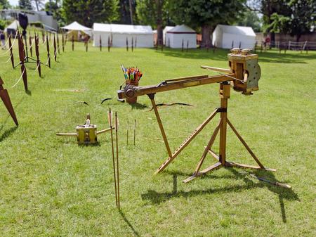 Replica of a roman field gun, so caled Scorpio, to fire off bolts and arrows