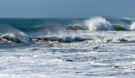 foaming waves in the atlantic ocean at the beach area of Grand Canary, Spain