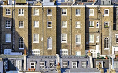 back yard of residential building in the borough Belgrave of London, Great Britainの写真素材