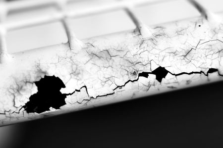 Detail cracked paint rusty metal chairsの写真素材