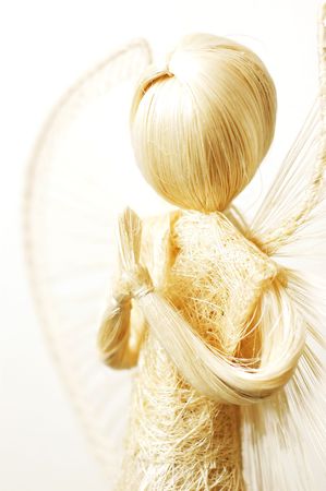 Christmas decoration - figure of a praying angelの写真素材