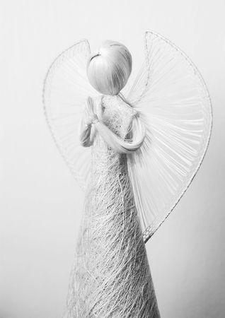 Christmas decoration - figure of a praying angelの写真素材