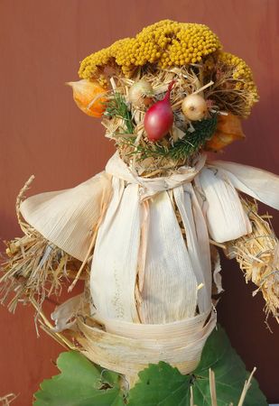 The autumn - man of strawの写真素材