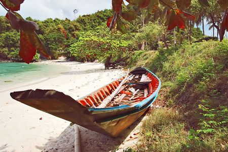 Wooden boat - A National Natural Park Ang Thong, Thailand .の写真素材