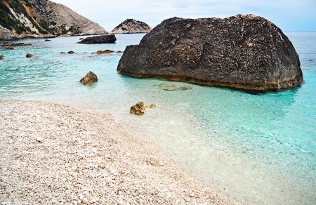 Petani beach on the island of Kefalonia, Greeceの写真素材