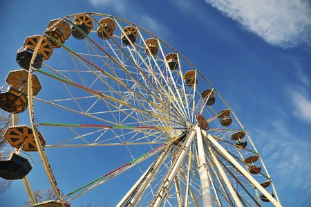 The fairground attractions at amusement park .の写真素材