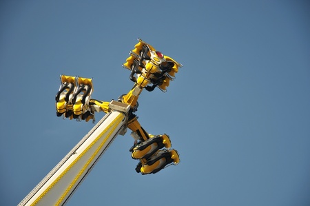 The fairground attractions at amusement park .の写真素材