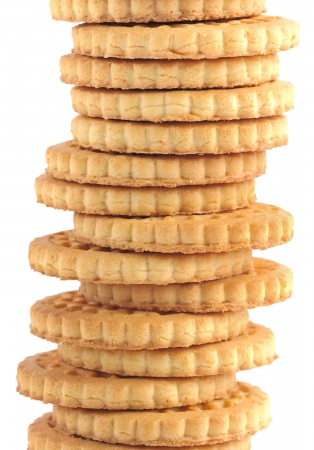 The tower of the round biscuits .の写真素材