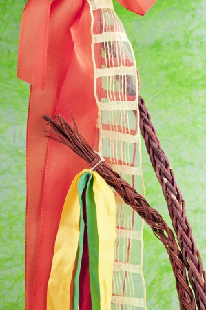 The Easter whip and the color ribbon .の写真素材