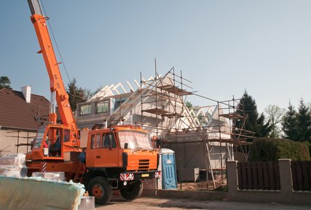 Building of a new modular low energy houseのeditorial素材