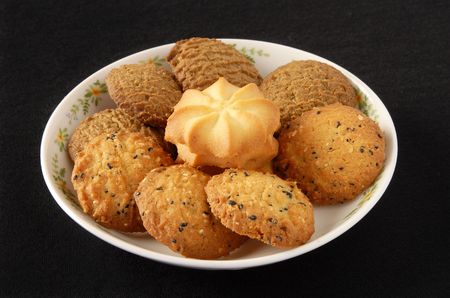        Cookies on a black backgroundの写真素材
