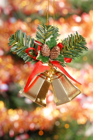 Christmas decorations against light backgroundの写真素材