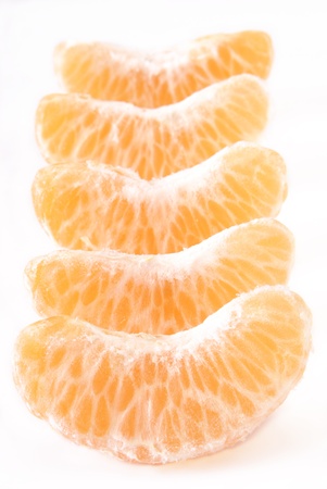 Mandarin fruits isolated on white background の写真素材