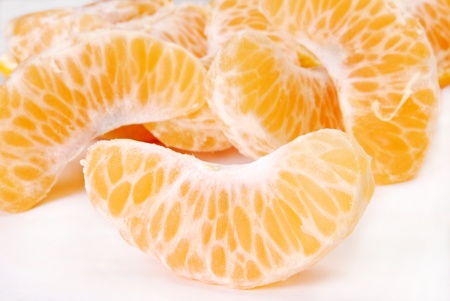 Mandarin fruits  isolated on white background の写真素材