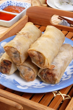 Fresh spring rolls traditional Chinese food