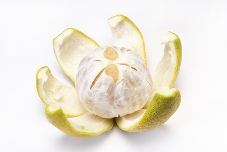 Pomelo fruit on white backgroundの写真素材