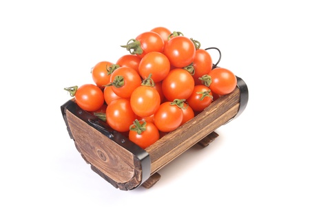 Cherry Tomatoes Isolated on White Background の写真素材