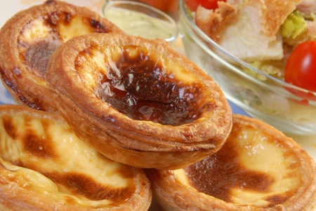 Close up of portuguese  egg  tart 