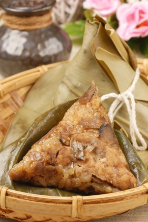 Chinese tradition food - steamed rice dumplingの写真素材