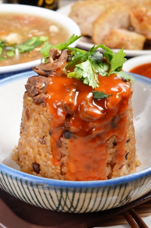 Sticky rice on the dining tableの写真素材