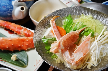 Delicious Japanese seafood - crab dishes.の写真素材