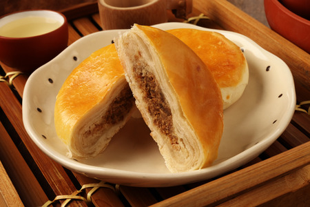 Taiwan s  traditional cake - Minced pork   haricot beans cakeの写真素材