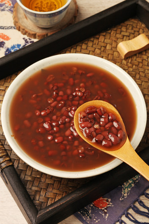 Red bean dessert ready to eat.の写真素材