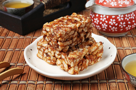 Chinese traditional dessert - Caramel treats (Sachima)の写真素材