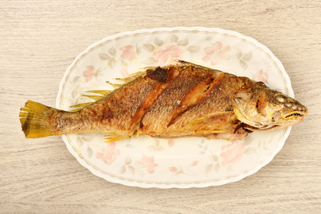 Fried fish on a plate