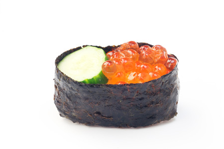 Japanese cuisine ikura (salmon roe) sushiの写真素材