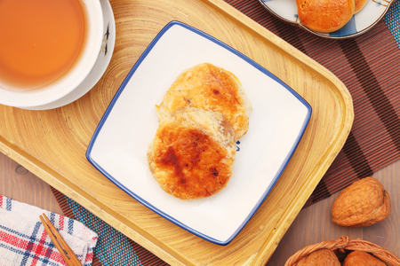 Sweet heart pastry or wife pie is traditional chinese snack food.の写真素材