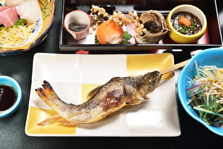 Grill Ayu fish japanese food.の写真素材
