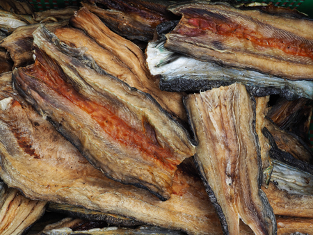 Dried fish at the market in taiwanの写真素材