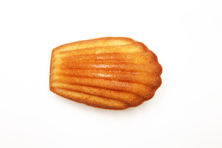 Madeleine cookie on white backgroundの写真素材