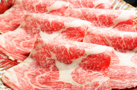 Raw beef for hot pot, chinese foodの写真素材