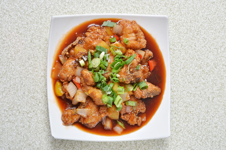 Delicious Taiwan's seafood - sweet and sour fish filletの写真素材