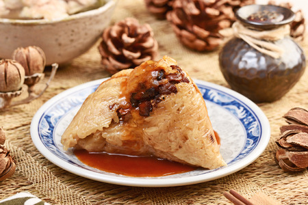 Chinese tradition food - steamed rice dumplingの写真素材
