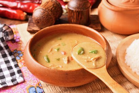 Green pork curry , Thai cuisineの写真素材