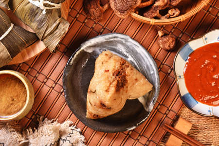 Chinese tradition food-steamed rice dumplingの写真素材