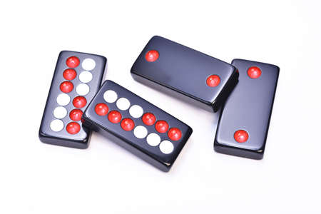 Chinese dominoes on white background.
