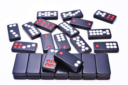 Chinese dominoes on white background.