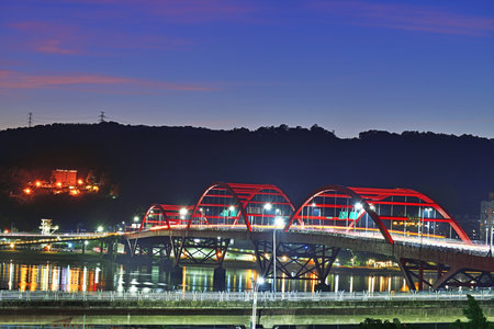 Kuan Du Bridge in the sunsetの写真素材