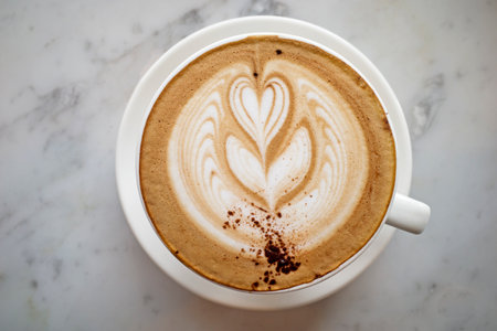 Mocha CaffÃ© latte on marble table