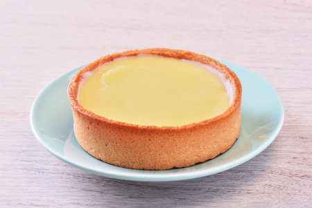 Lemon tart on a plateの写真素材