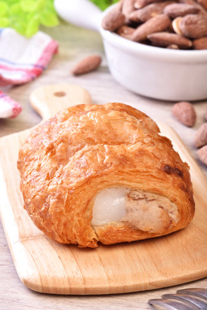 Taro mochi pastry on the plateの写真素材