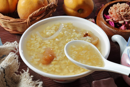 Taiwanese dessert, Lu-Do-Suan, Mung bean dessert soupの写真素材